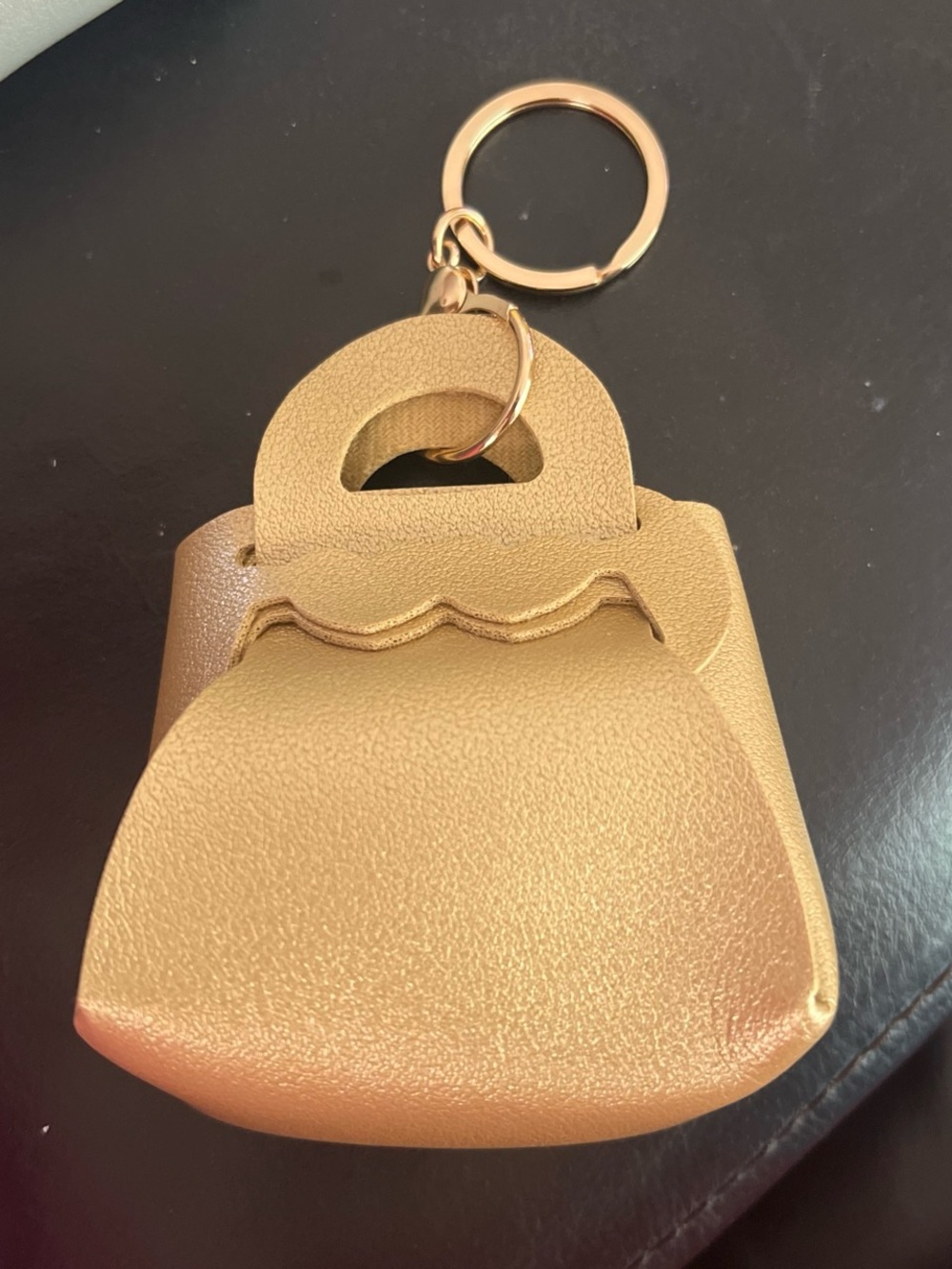 Gold Metallic Mini Bag Charm Purse Keychain